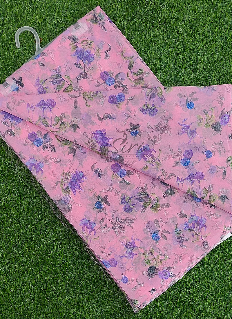 Exclusive Garden Vareli Printed Lentus Saree