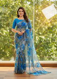Beautiful Garden Vareli Printed Nara Chiffon Saree