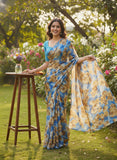 Garden Vareli Printed Nara Chiffon Saree