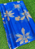 Latest Beautiful Royal Blue Colour Nara Chiffon Saree