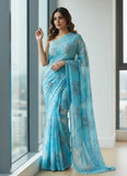Authentic Garden Vareli Printed Nara Chiffon Saree
