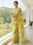 Authentic Garden Vareli Printed Nara Chiffon Saree