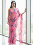Authentic Garden Vareli Printed Nara Chiffon Saree