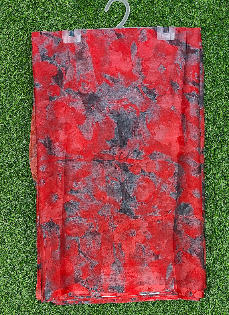 High Quality Garden Vareli Printed Nara Chiffon Saree