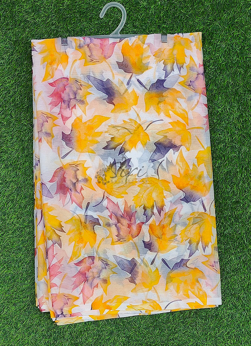 Beautiful Garden Vareli Printed Nara Chiffon Saree