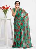 Beautiful Garden Vareli Printed Nara Chiffon Saree