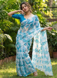Garden Vareli Printed Nara Chiffon Saree