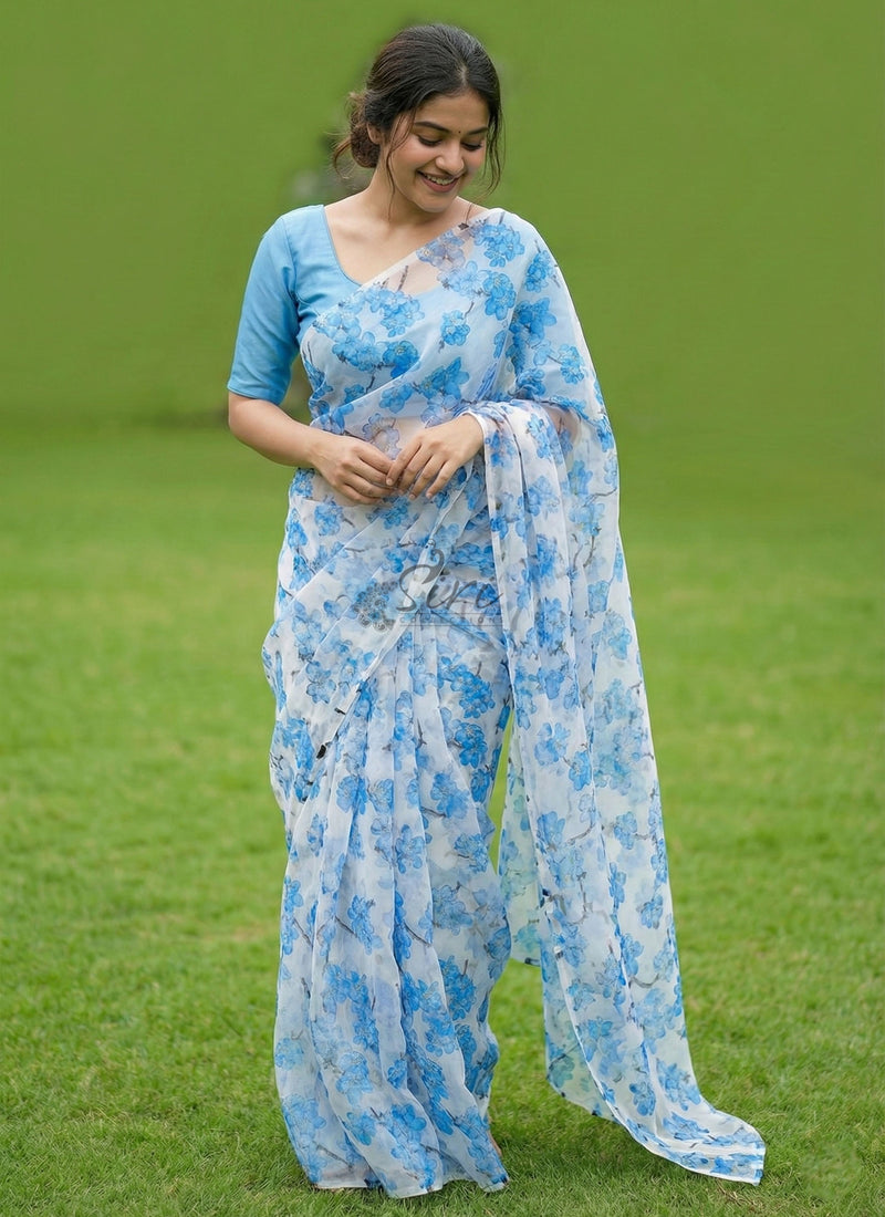 Garden Vareli Printed Nara Chiffon Saree