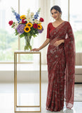 Latest Garden Vareli Printed Nara Chiffon Saree