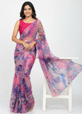 Authentic Garden Vareli Printed Nara Chiffon Saree