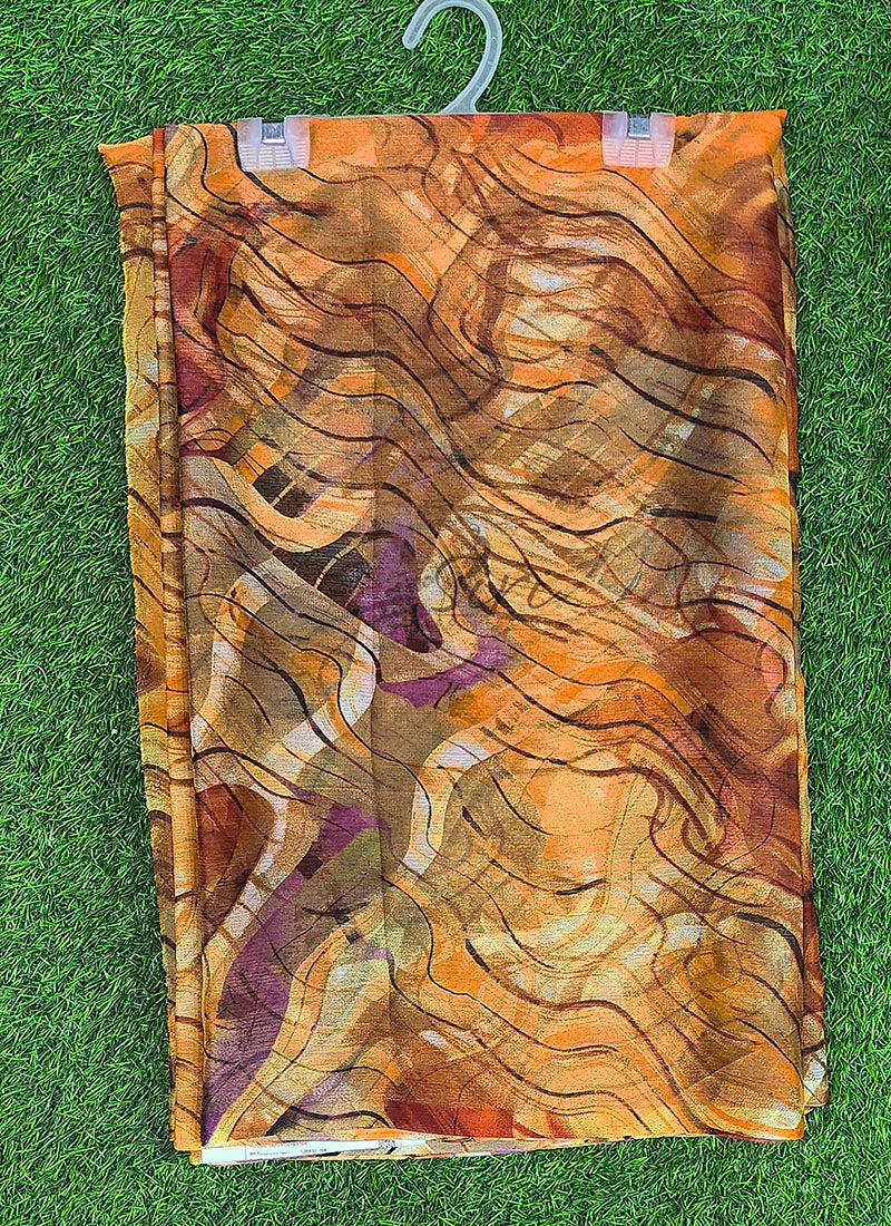 Authentic Garden Vareli Printed Nara Chiffon Saree