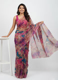 Authentic Garden Vareli Printed Nara Chiffon Saree