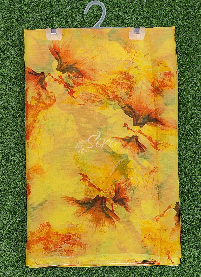 High Quality Garden Vareli Printed Nara Chiffon Saree