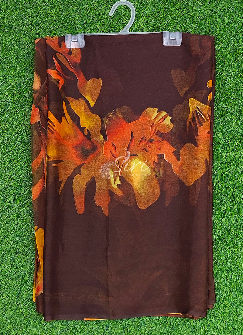 Beautiful Garden Vareli Nova Nara Chiffon Saree