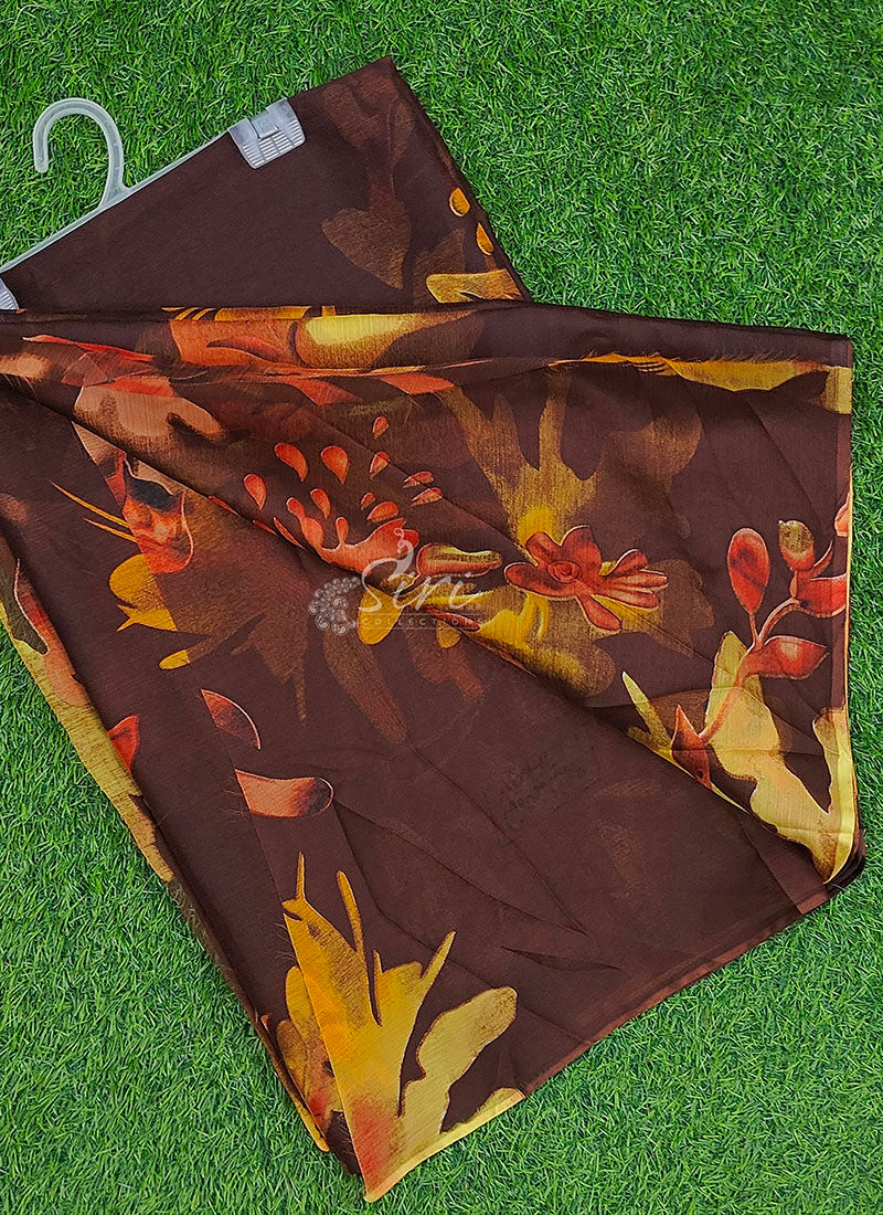 Beautiful Garden Vareli Nova Nara Chiffon Saree
