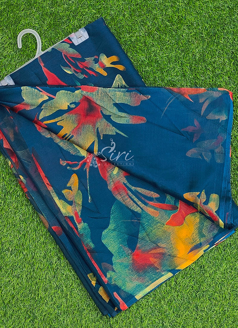 Latest Garden Vareli Printed Nara Chiffon Saree