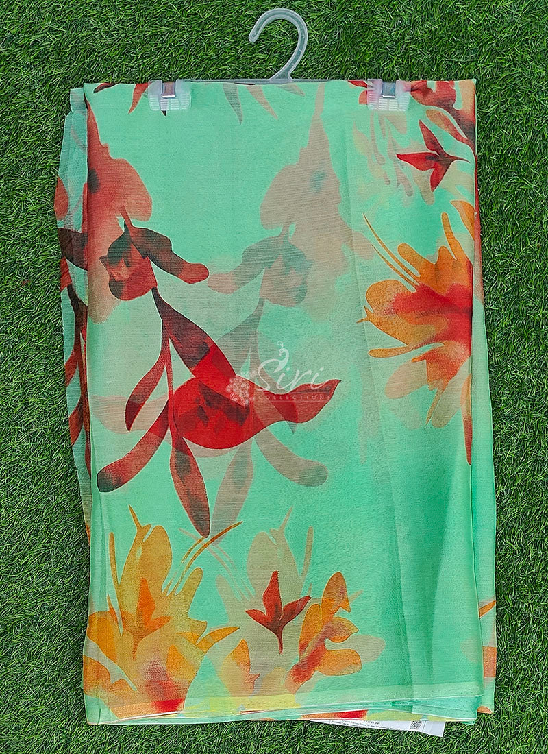 Beautiful Garden Vareli Nova Nara Chiffon Saree