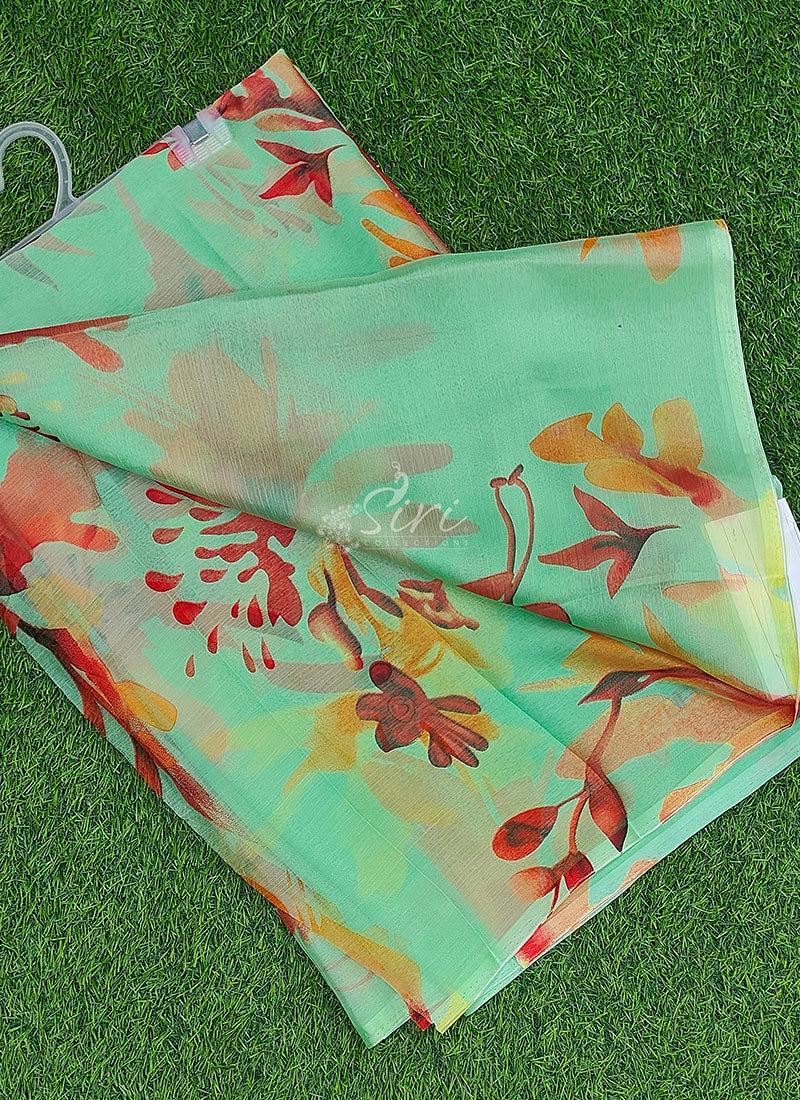 Beautiful Garden Vareli Nova Nara Chiffon Saree