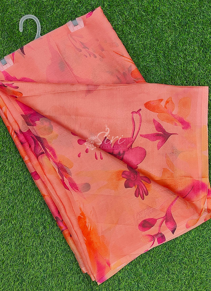 Beautiful Garden Vareli Nova Nara Chiffon Saree