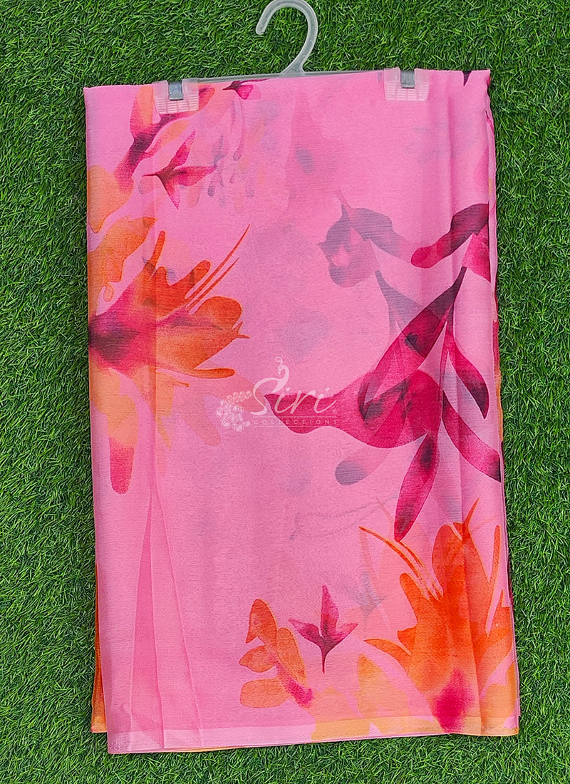 Beautiful Garden Vareli Nova Nara Chiffon Saree