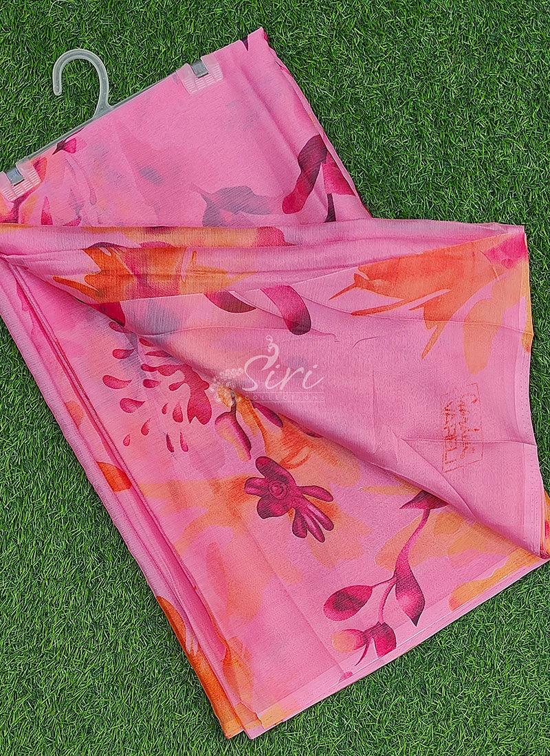 Beautiful Garden Vareli Nova Nara Chiffon Saree