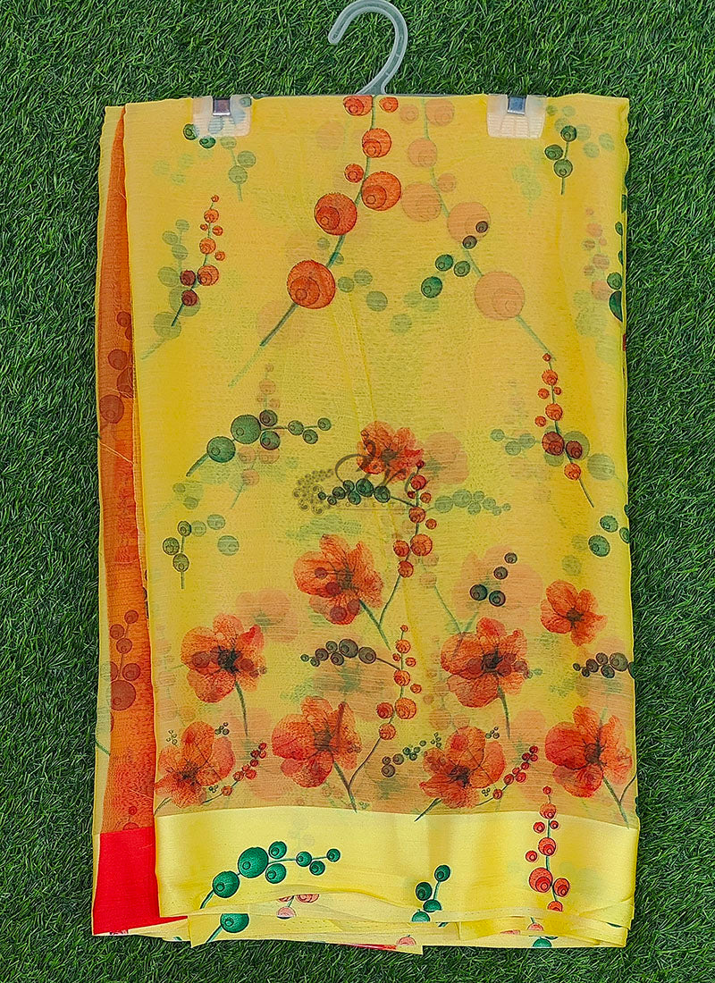 Exclusive Garden Fiona Border Nara Chiffon Saree