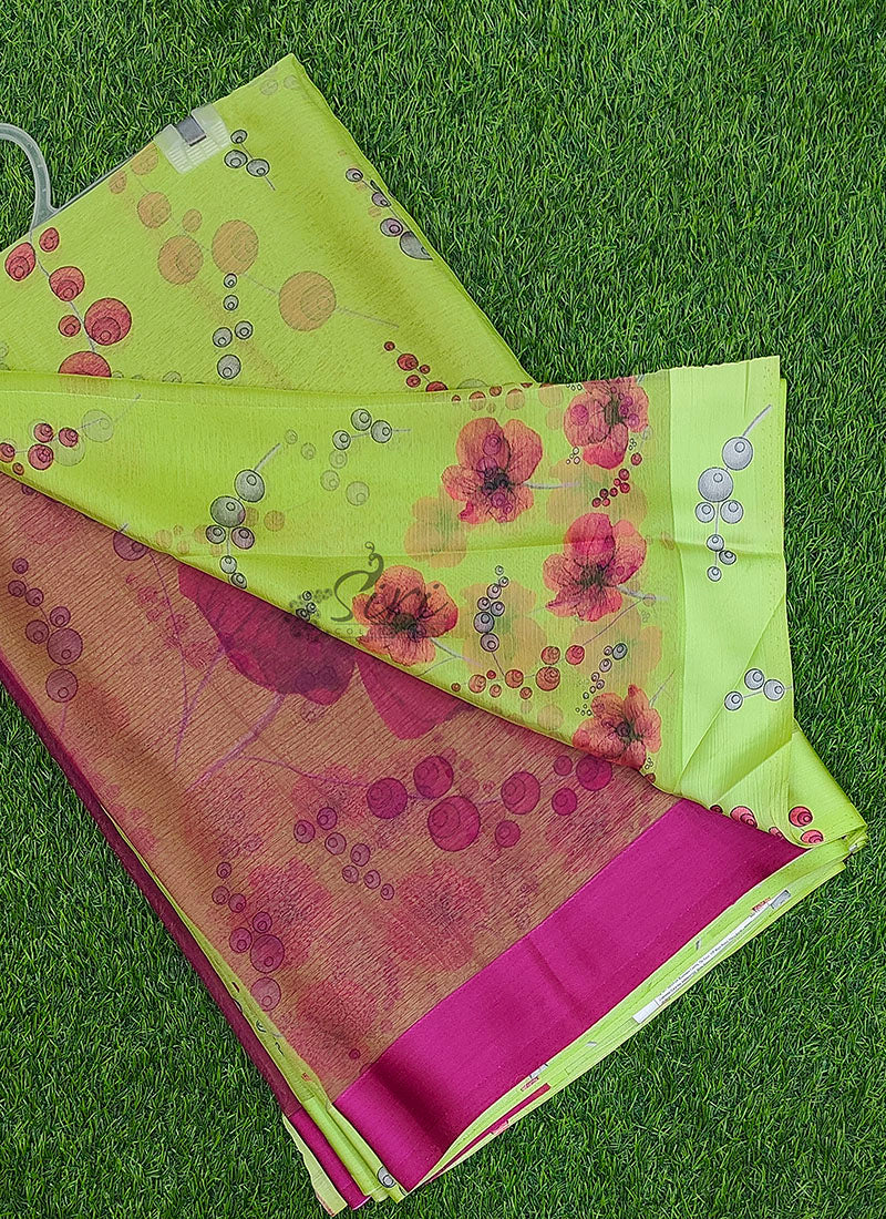 Exclusive Garden Fiona Border Nara Chiffon Saree