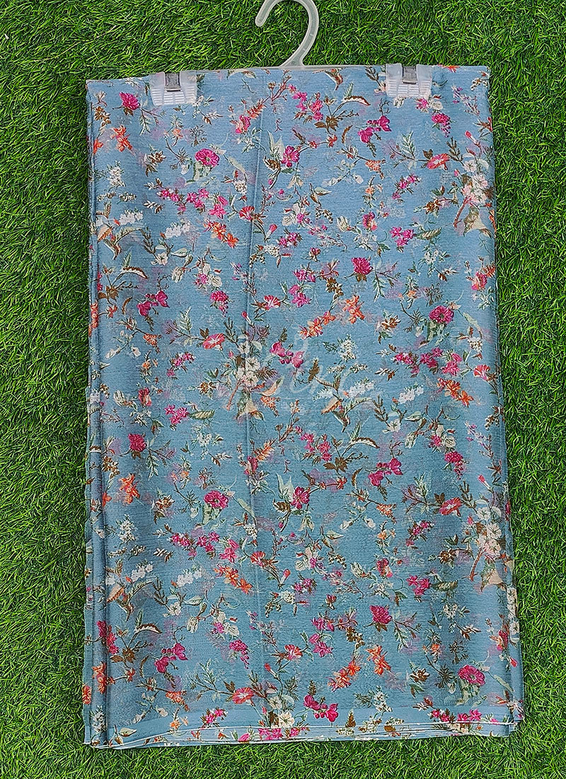 Latest Garden Vareli Printed Nara Chiffon Saree