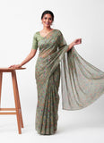 Latest Garden Vareli Printed Nara Chiffon Saree