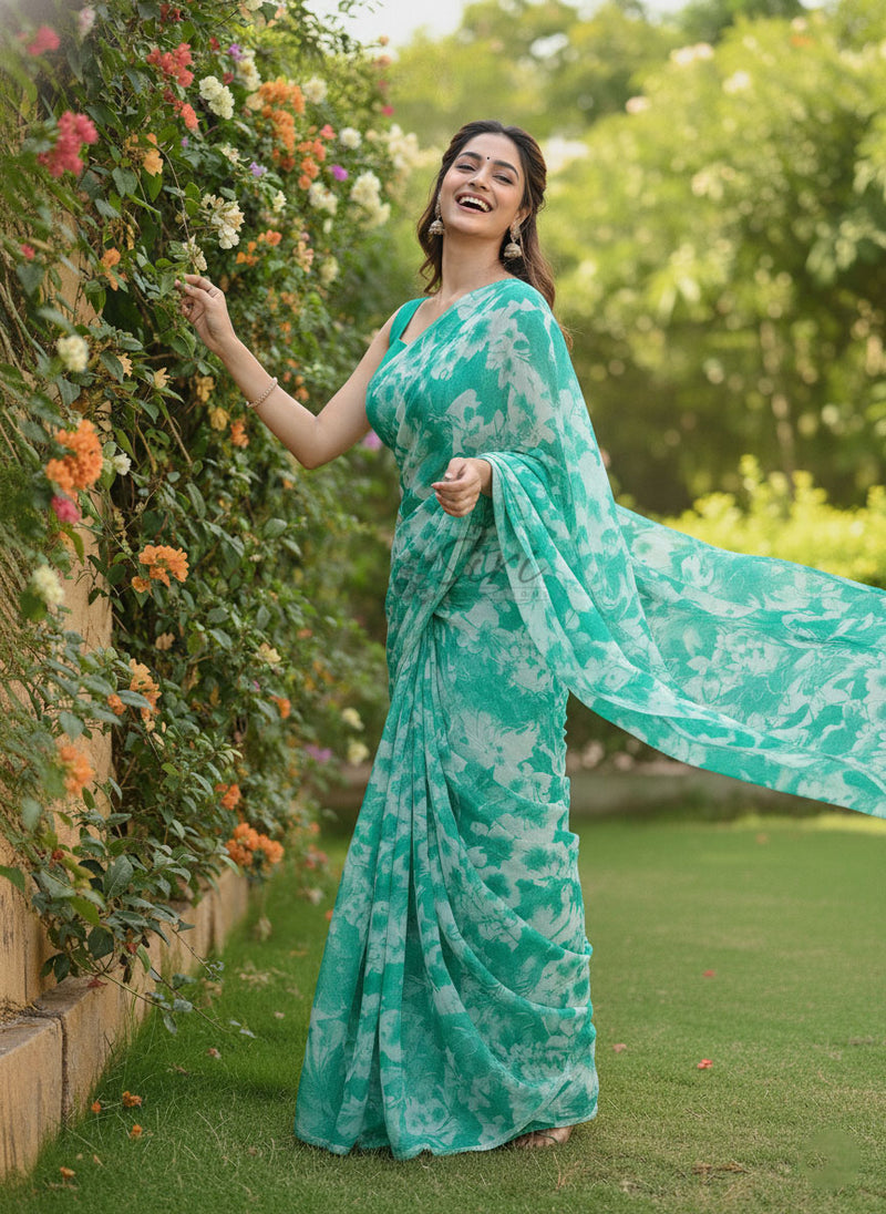Authentic Garden Vareli Nara Chiffon Saree