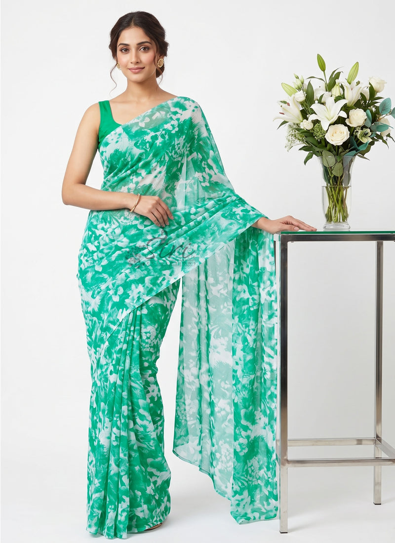 Latest Authentic Garden Vareli Nara Chiffon Saree