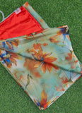 Garden Vareli Printed Nara Chiffon Saree with Blouse