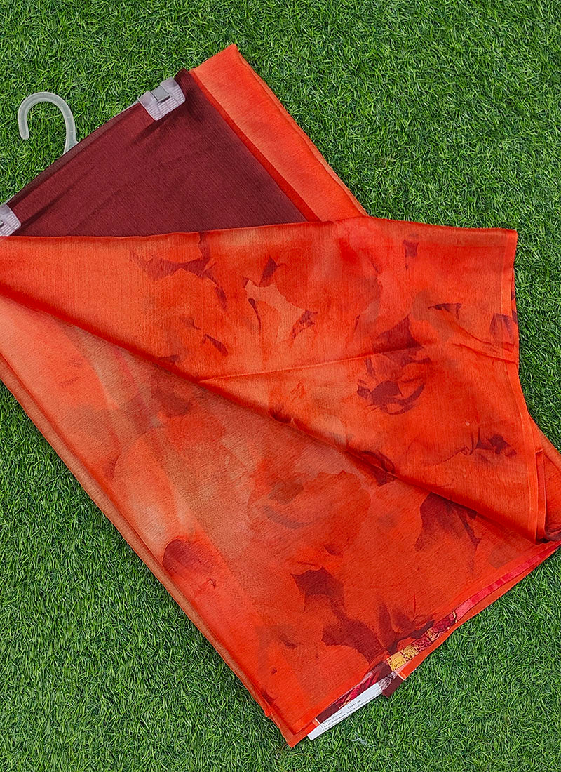 Beautiful Garden Vareli Nova Nara Chiffon Saree with Blouse