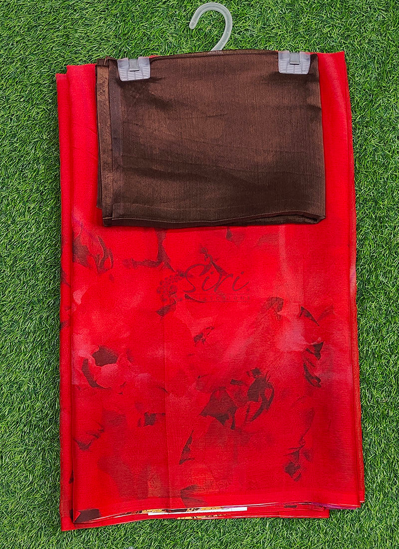 Beautiful Garden Vareli Nova Nara Chiffon Saree with Blouse