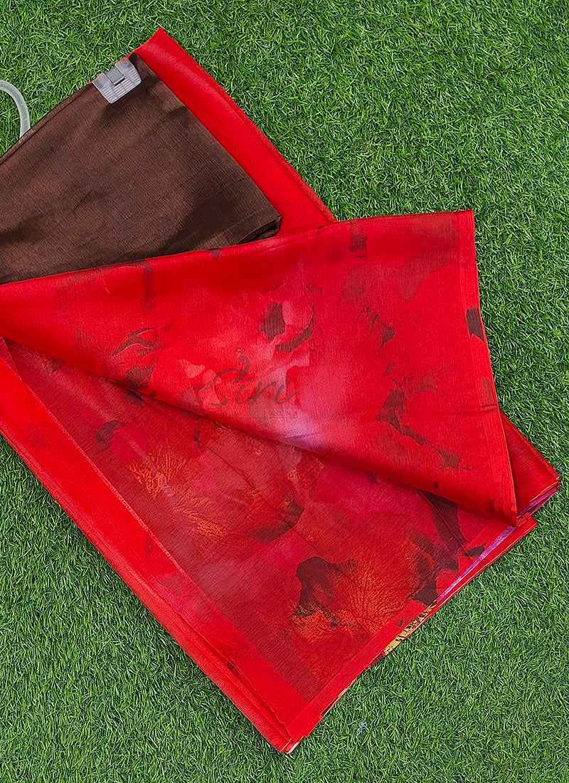 Beautiful Garden Vareli Nova Nara Chiffon Saree with Blouse