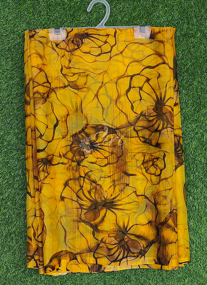 High Quality Garden Vareli Printed Nara Chiffon Saree