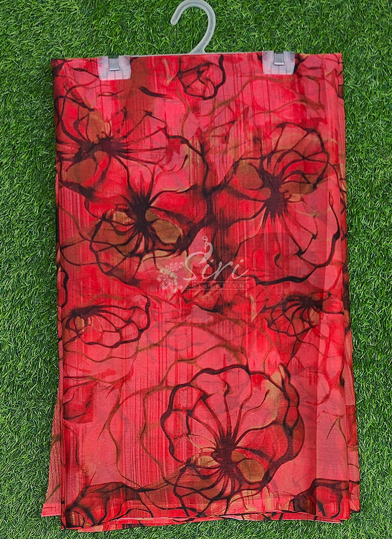 High Quality Garden Vareli Printed Nara Chiffon Saree
