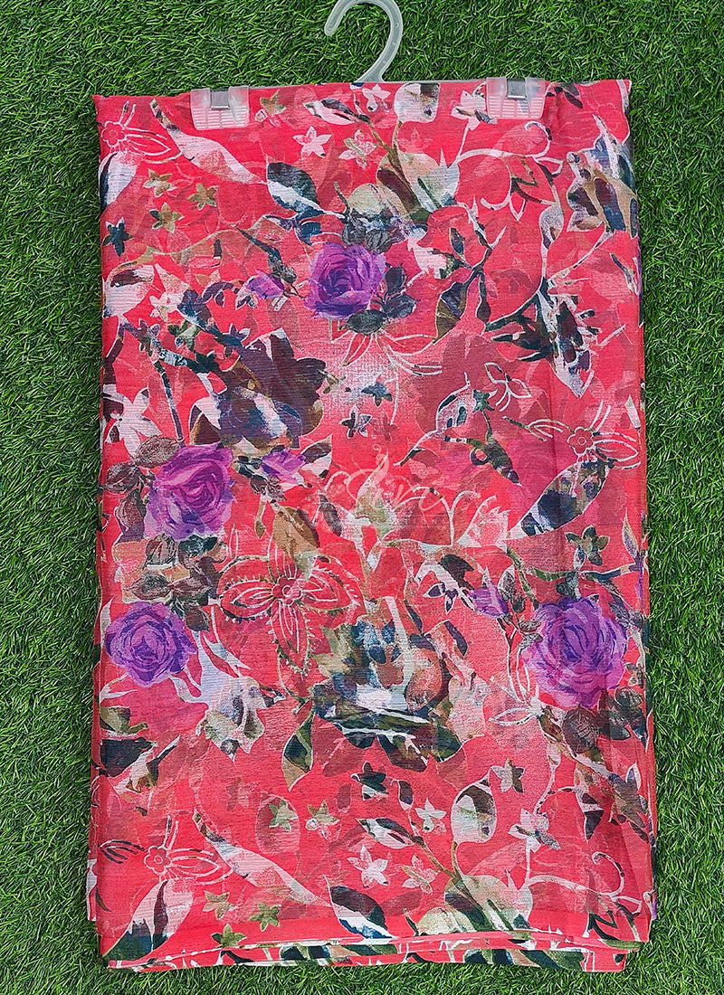 Latest Garden Vareli Printed Nara Chiffon Saree