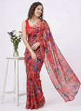 Latest Garden Vareli Printed Nara Chiffon Saree