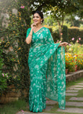 Beautiful Garden Vareli Printed Nara Chiffon Saree