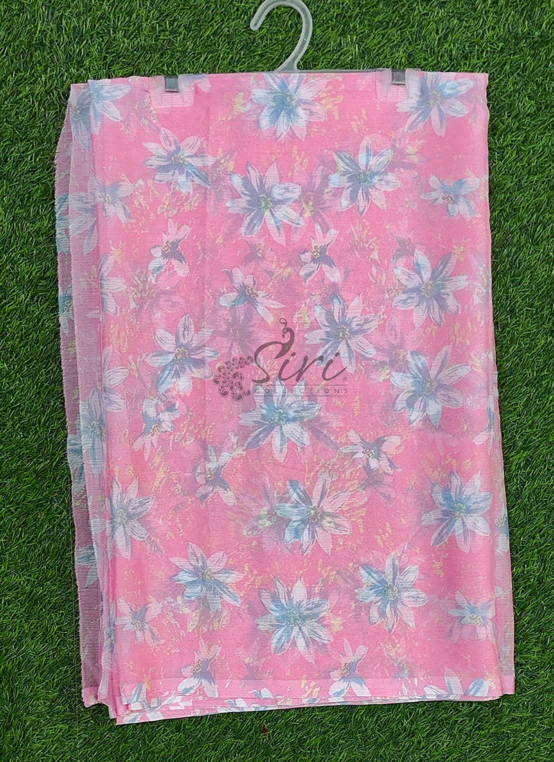 Beautiful Garden Vareli Printed Nara Chiffon Saree