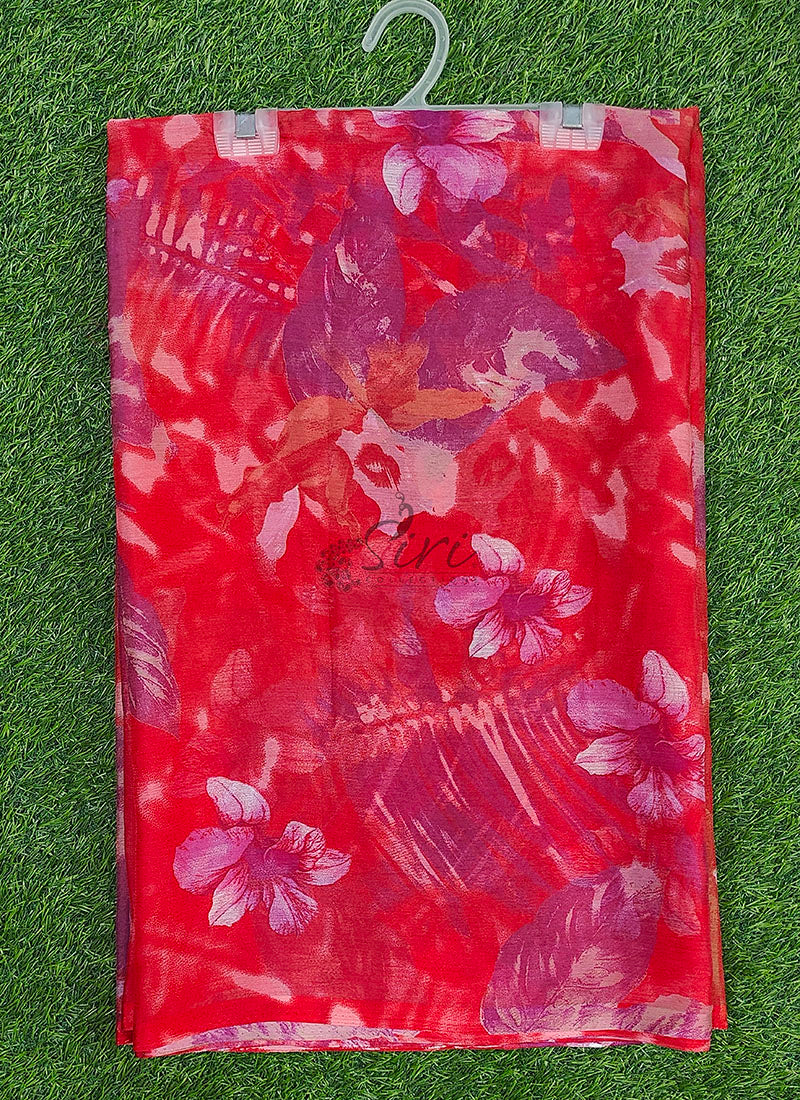 Latest Garden Vareli Printed Nara Chiffon Saree