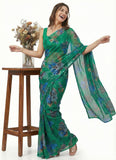 Latest Garden Vareli Printed Nara Chiffon Saree
