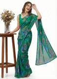 Latest Garden Vareli Printed Nara Chiffon Saree