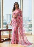 Authentic Garden Vareli Printed Nara Chiffon Saree
