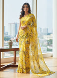 Authentic Garden Vareli Printed Nara Chiffon Saree