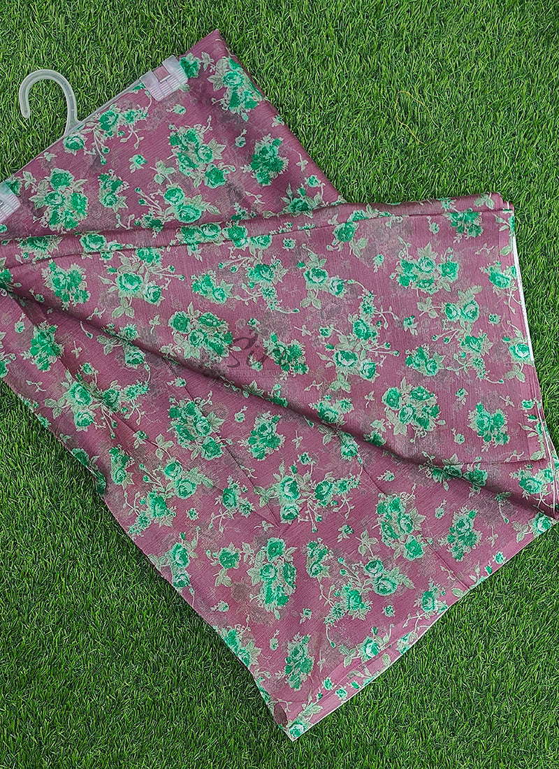 Beautiful Garden Vareli Printed Nara Chiffon Saree