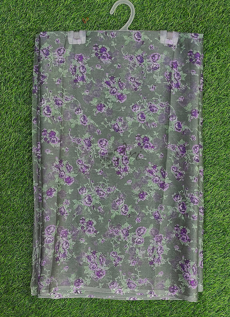 Beautiful Garden Vareli Printed Nara Chiffon Saree