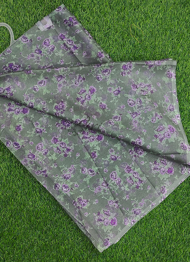 Beautiful Garden Vareli Printed Nara Chiffon Saree