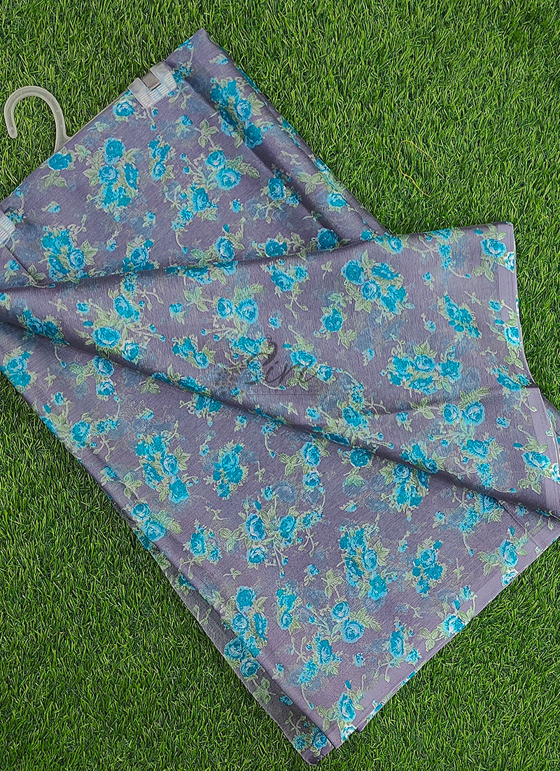 Beautiful Garden Vareli Printed Nara Chiffon Saree